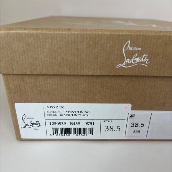 Christian Louboutin Miss Z Black Pumps Pointed Toe Stiletto 100mm Size 38.5 - Picture 13 of 13